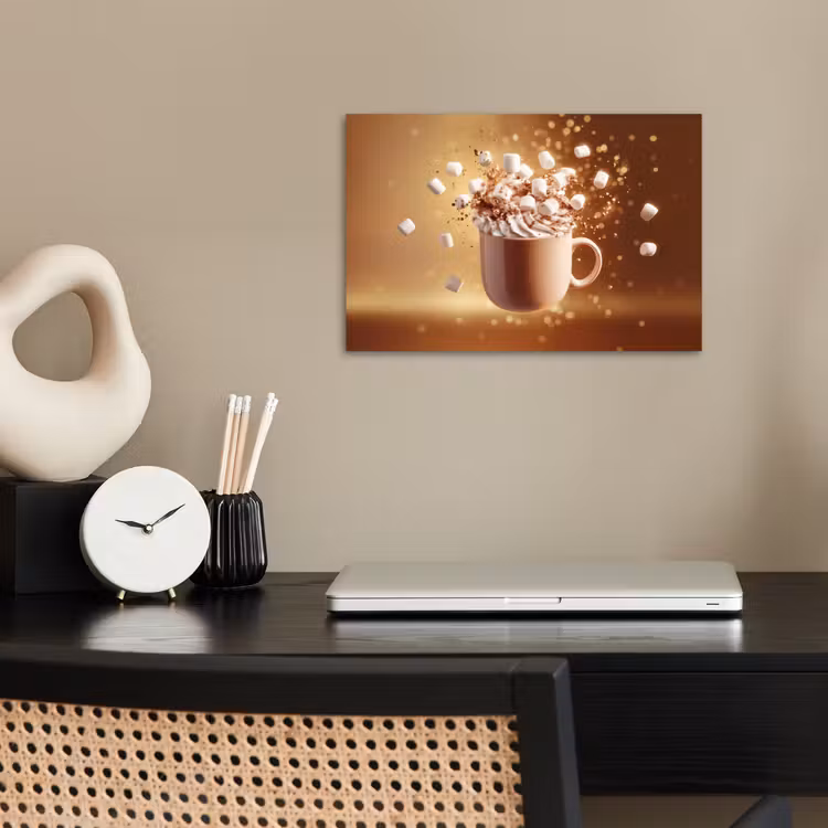 Chocomelk - Drinken - Warm - Bruin poster papier klein -sfeer1