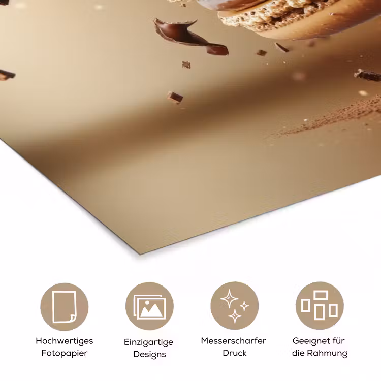 Chocolade - Macarons - Eten - Snoep poster papier klein -tcloseup_DE
