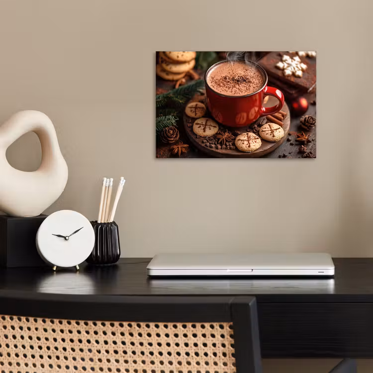 Chocolademelk - Mok - Winter - Kerst - Gezelligheid poster papier klein -sfeer1