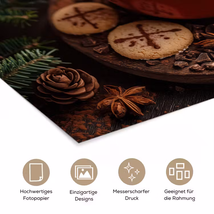 Chocolademelk - Mok - Winter - Kerst - Gezelligheid poster papier klein -tcloseup_DE