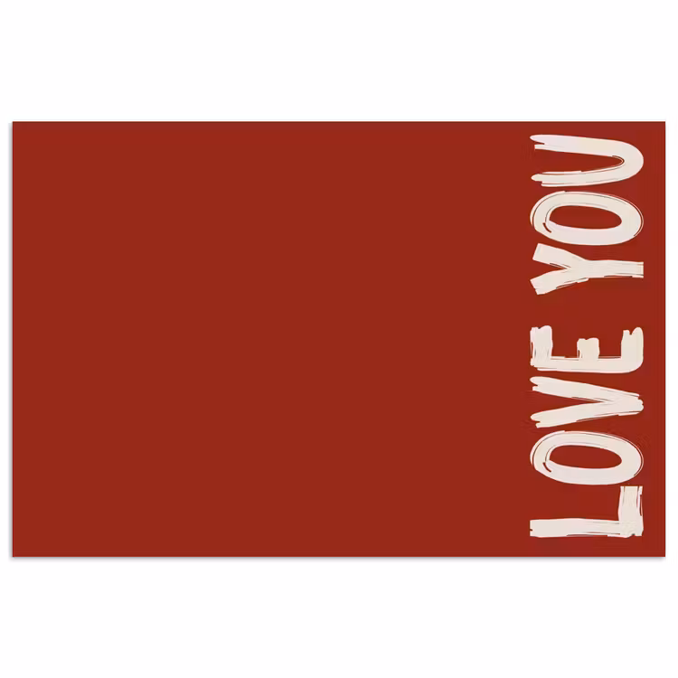 Schuin - Loveyou - Rood poster papier klein -3d
