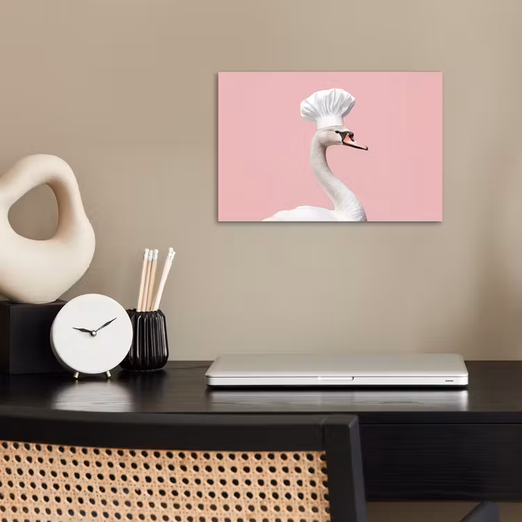 Zwaan - Koksmuts - Mooi - Klassiek poster papier klein -sfeer1