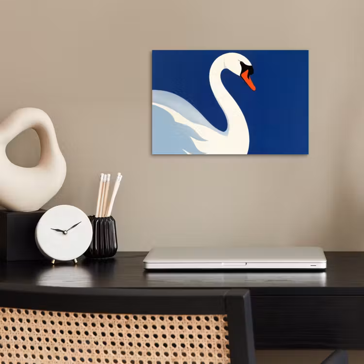 Zwaan - Wit - Snavel - Illustratie poster papier klein -sfeer1
