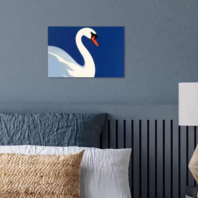Zwaan - Wit - Snavel - Illustratie poster papier klein -sfeer2