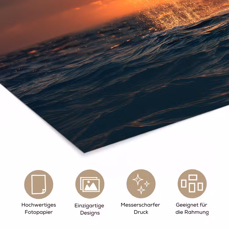 Walvis staart - Water - Zonsondergang poster papier klein -tcloseup_DE