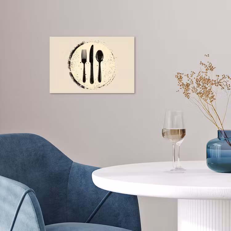 Zwart - Bestek - Rondje poster papier klein -sfeer3