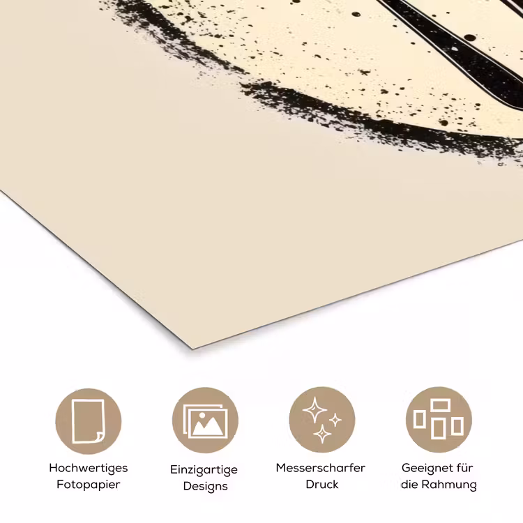 Zwart - Bestek - Rondje poster papier klein -tcloseup_DE
