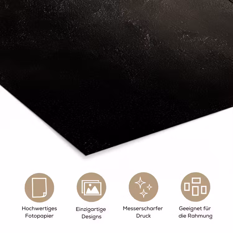 Zwart - Lepel - Caviar poster papier klein -tcloseup_DE