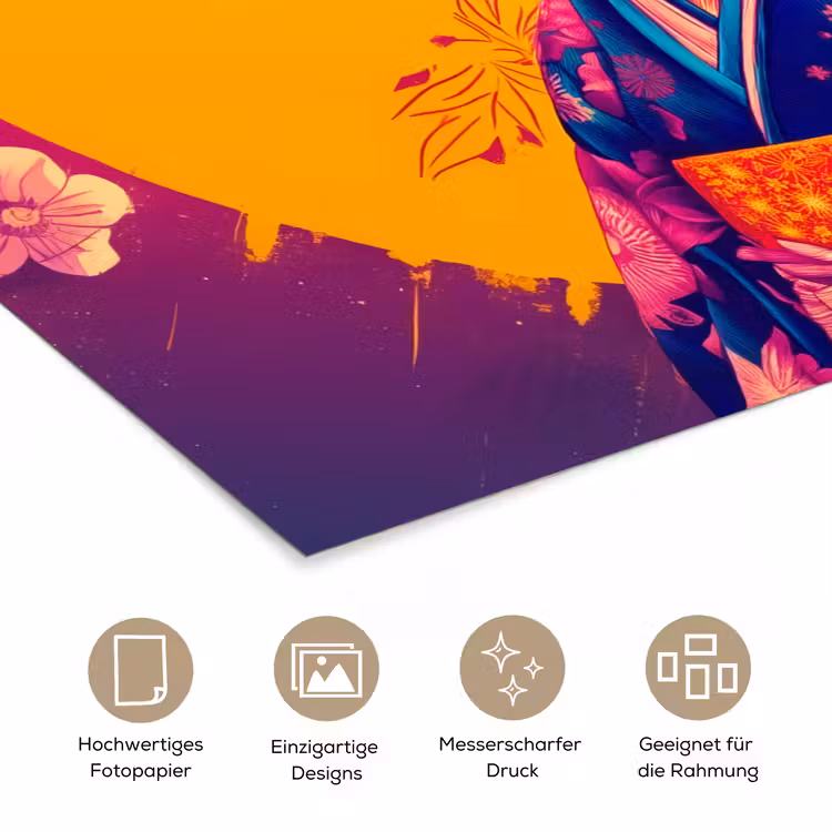 Varken - Bloemkroon - Kimono - Abstract poster papier klein -tcloseup_DE