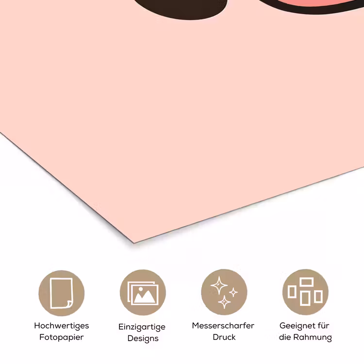 Varken - Roze - Minimalistisch poster papier klein -tcloseup_DE
