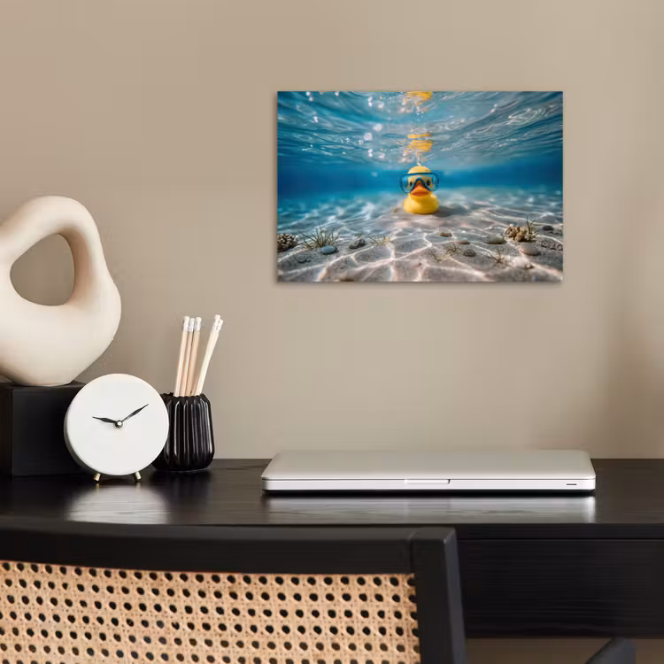 Duikbril - Eend - Water poster papier klein -sfeer1