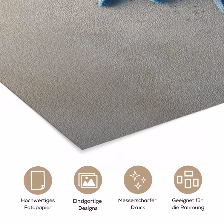 Zeesterren - Zand - Zee - Blauw poster papier klein -tcloseup_DE