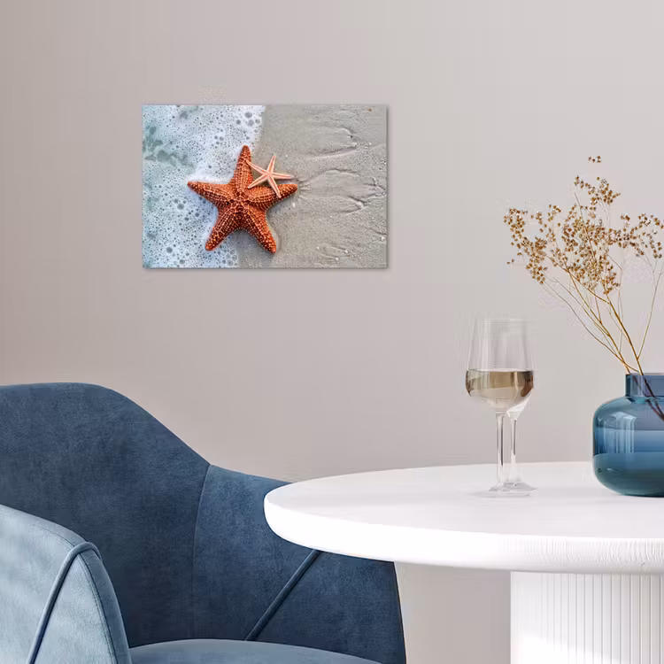 Zeester - Strand - Zee poster papier klein -sfeer3
