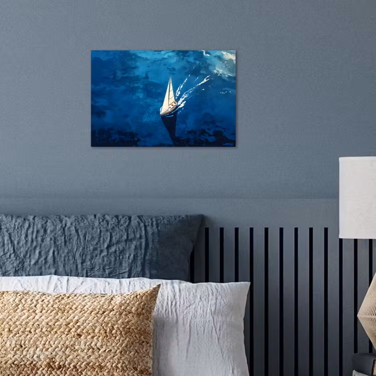 Zeilboot - Water - Abstract - Schaduw poster papier klein -sfeer2