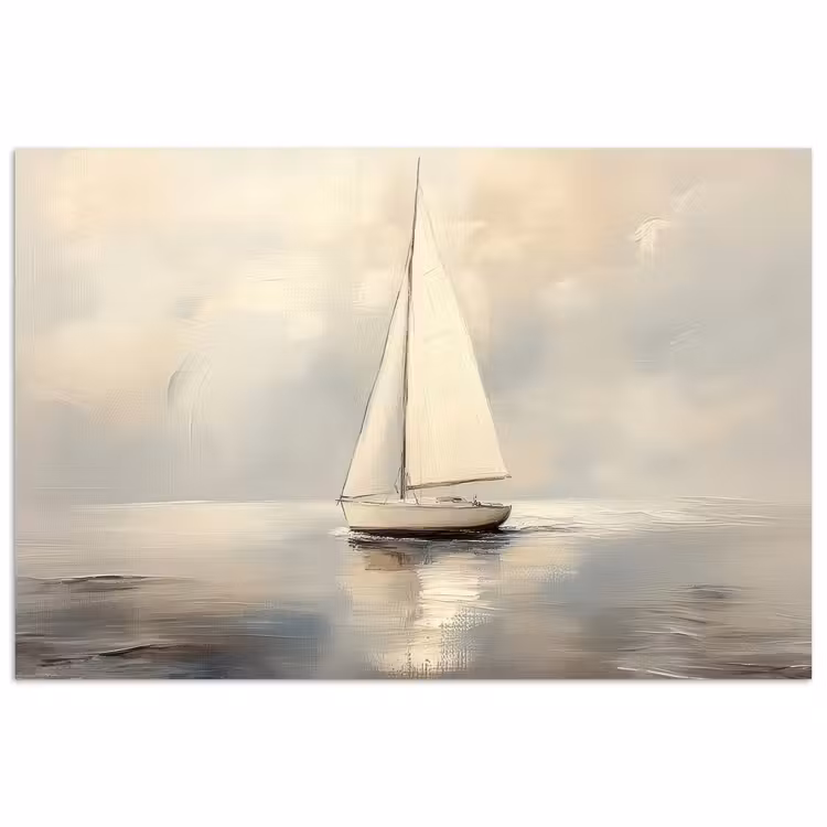 Zeilschip - Zee - Bewolkt poster papier klein -3d