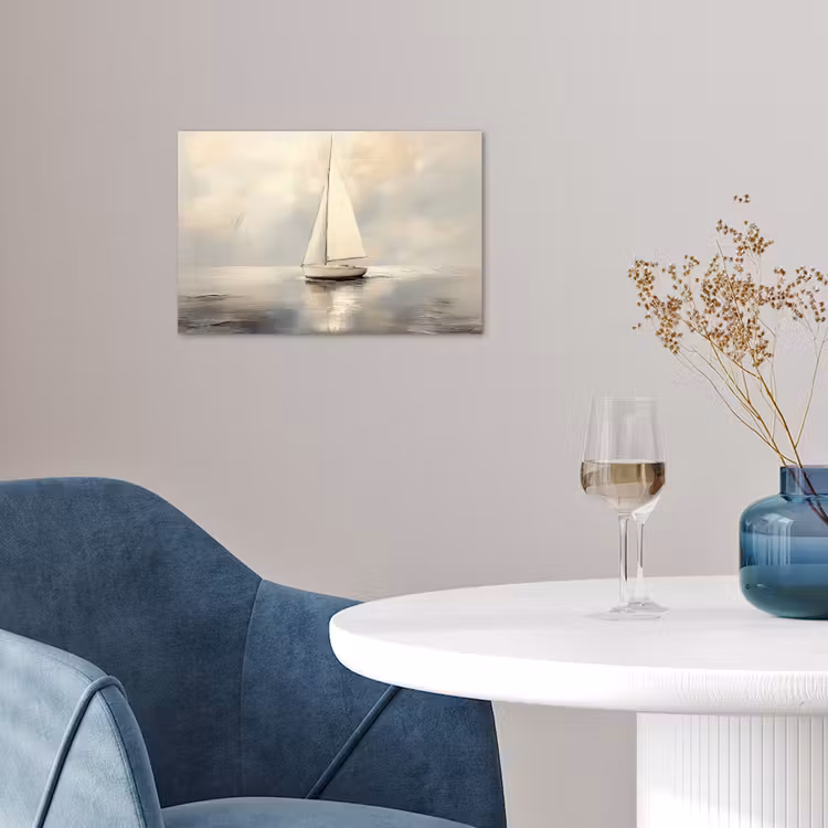 Zeilschip - Zee - Bewolkt poster papier klein -sfeer3