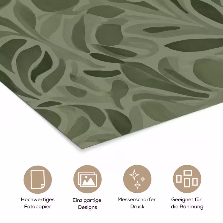 Sereen - Bladeren - Groen poster papier klein 62 -tcloseup_DE