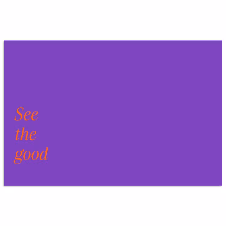 See the good - Oranje - Paars poster papier klein -3d