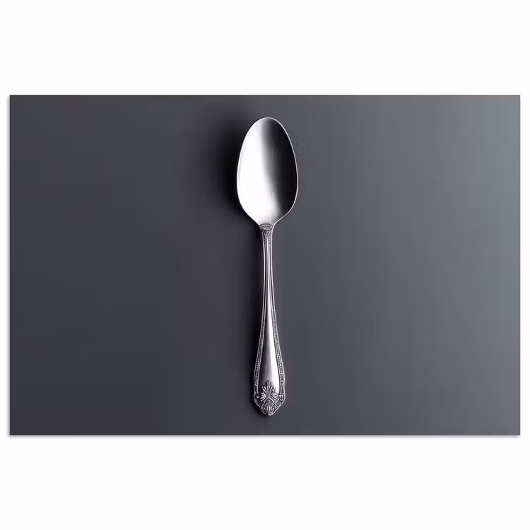 Zilver - Metaal - Lepel poster papier klein -3d