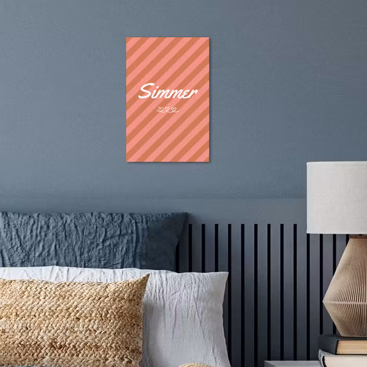 Simmer - Hartjes - Strepen - Roze poster papier klein -sfeer2