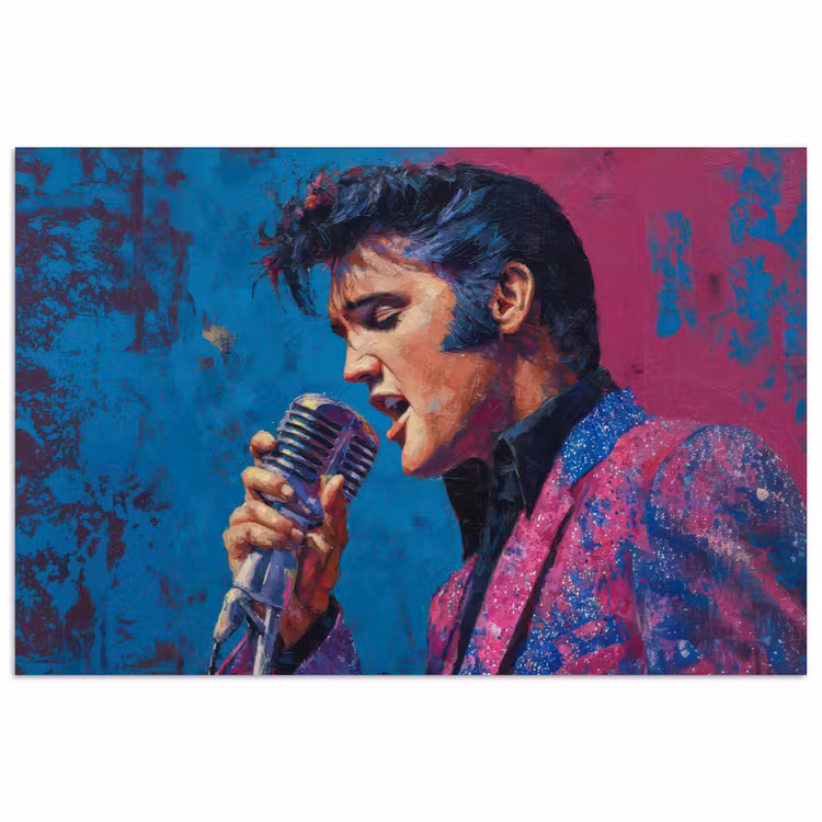 Zingende man - Glitterjas - Microfoon poster papier klein -3d