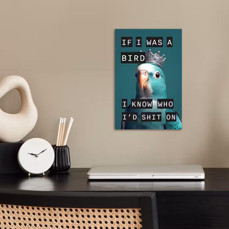 Parkiet - Turquoise - Quotes - Decoratie poster papier klein -sfeer1