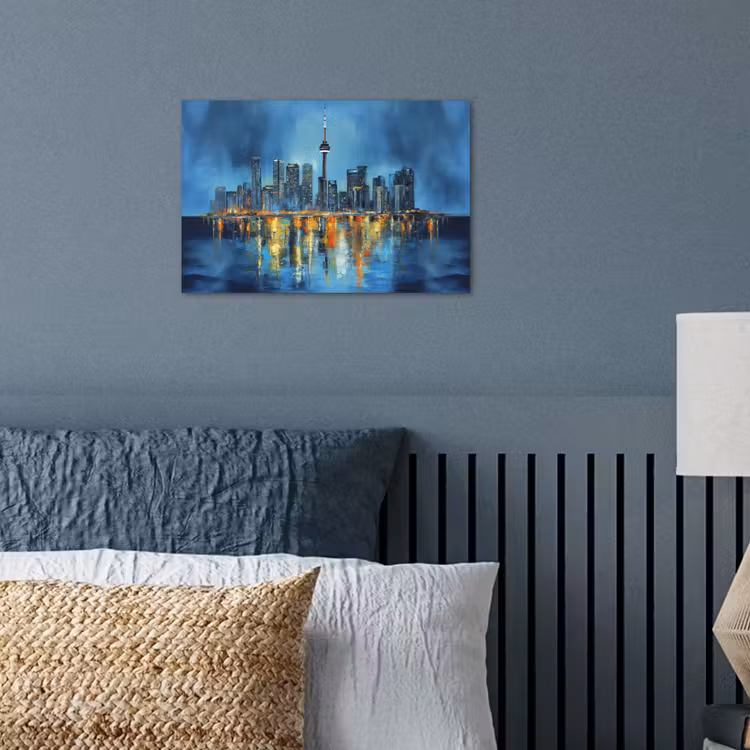 Skyline Toronto - Water - Stadslichten - Toren poster papier klein -sfeer2