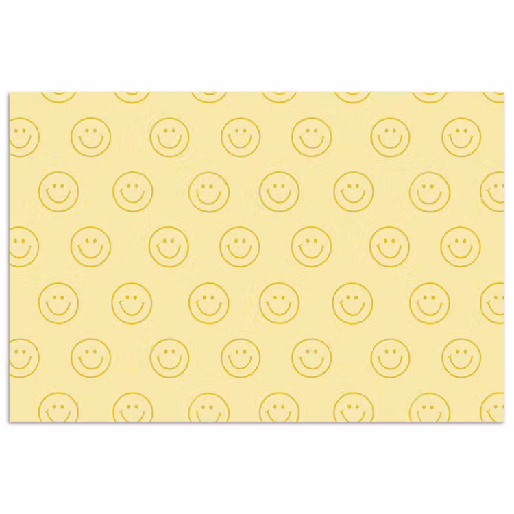 Smileys - Patroon - Retro - Zachtgeel poster papier klein 62 -3d
