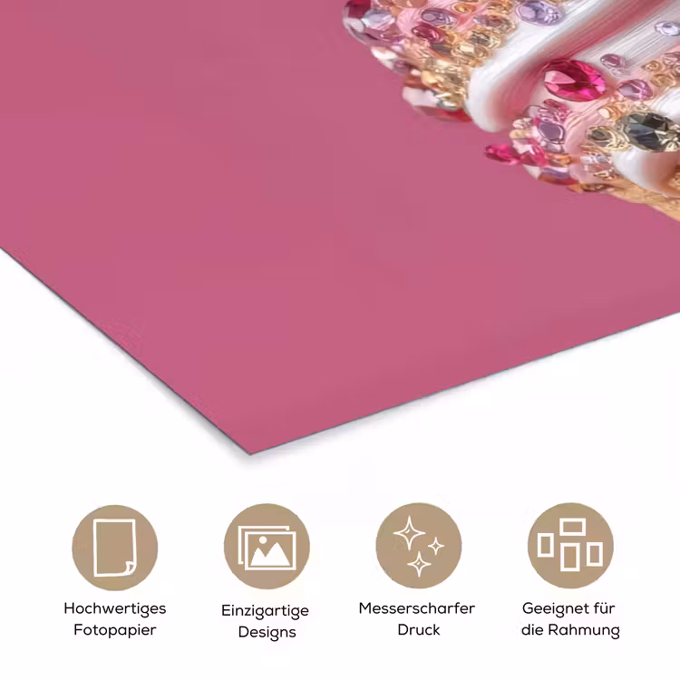 Softijs - Edelstenen - Roze - Hoorntje poster papier klein -tcloseup_DE