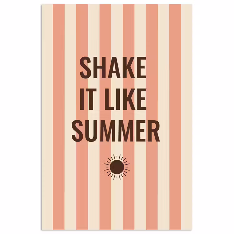 Zomer - Quote - Strepen poster papier klein -3d