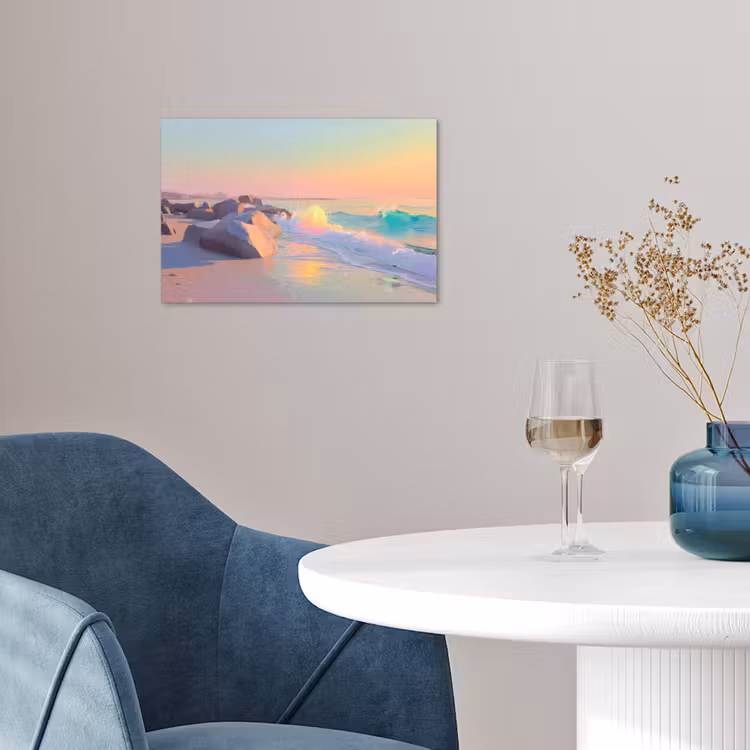 Zomerlicht - Strand - Fonkelende accenten poster papier klein -sfeer3