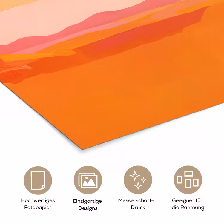 Zon - Abstract - Landschap - Oranje poster papier klein -tcloseup_DE