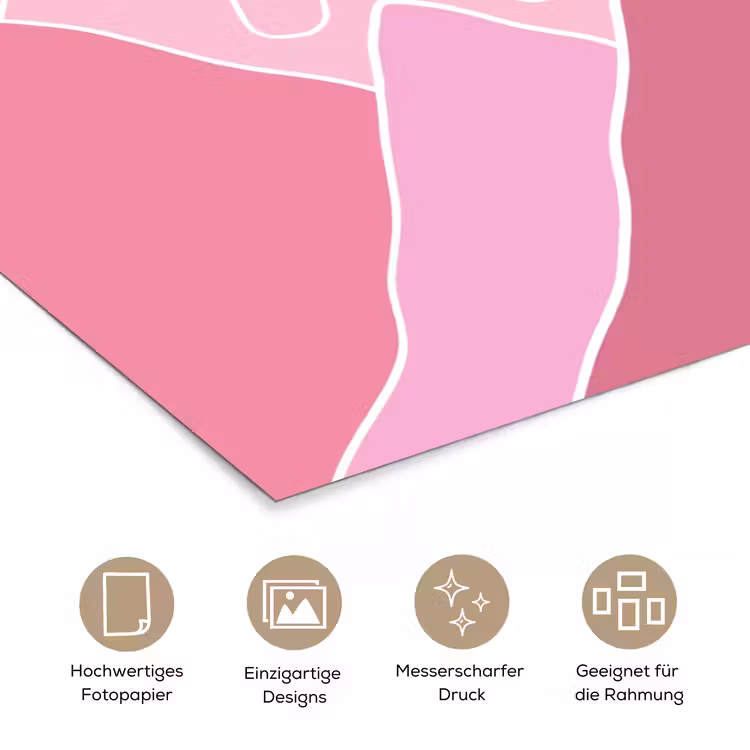 Zon - Bergen - Natuur - Abstract - Roze poster papier klein -tcloseup_DE