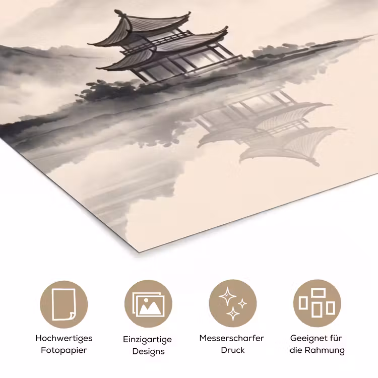 Zon - Japans - Traditioneel poster papier klein -tcloseup_DE