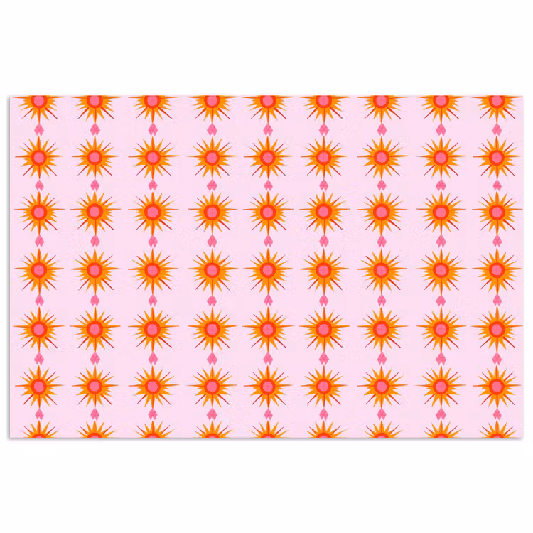 Zon - Motief - Roze poster papier klein 62 -3d