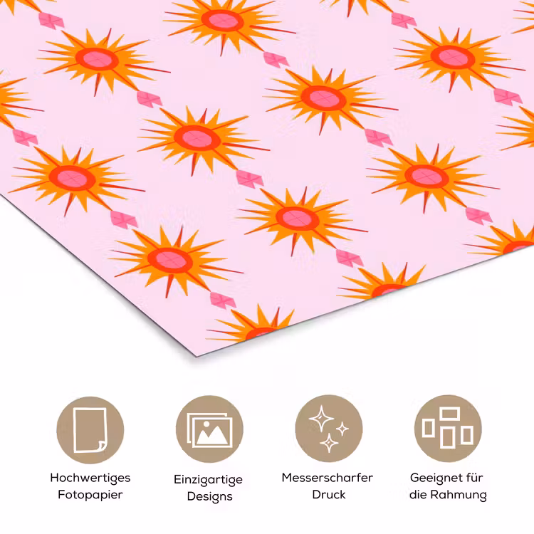 Zon - Motief - Roze poster papier klein 62 -tcloseup_DE