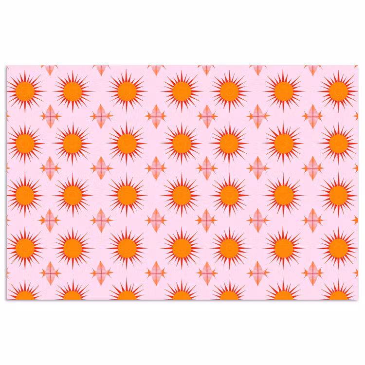 Zon - Patroon - Roze poster papier klein 62 -3d