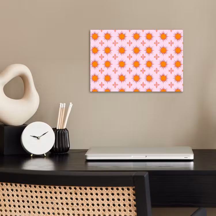 Zon - Patroon - Roze poster papier klein 62 -sfeer1
