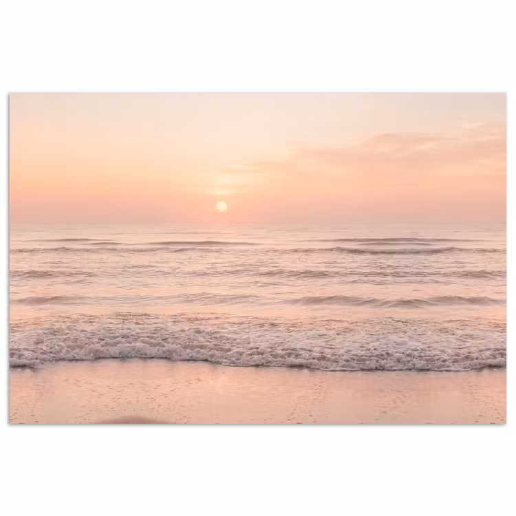 Zon - Strand - Roze poster papier klein -3d