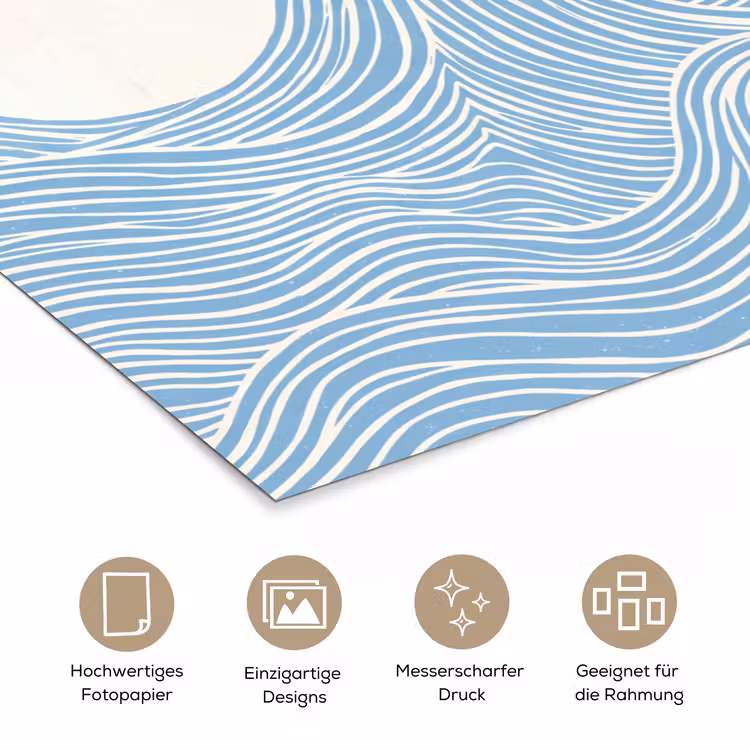 Zon - Golven - Oceaan - Abstract - Rood poster papier klein -tcloseup_DE