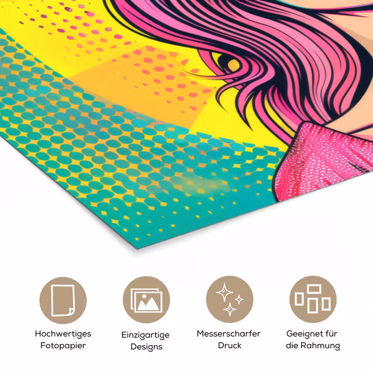 Zonnebril - Vrouw - Zonnig - Geel poster papier klein -tcloseup_DE