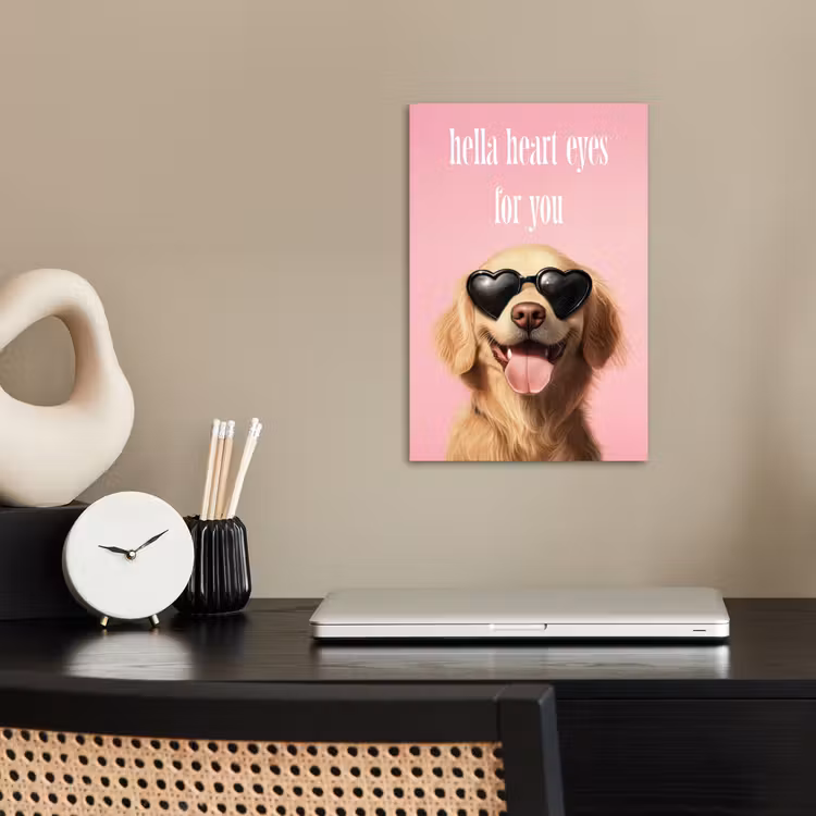 Zonnebril - Hartjes - Hond - Valentijn poster papier klein -sfeer1