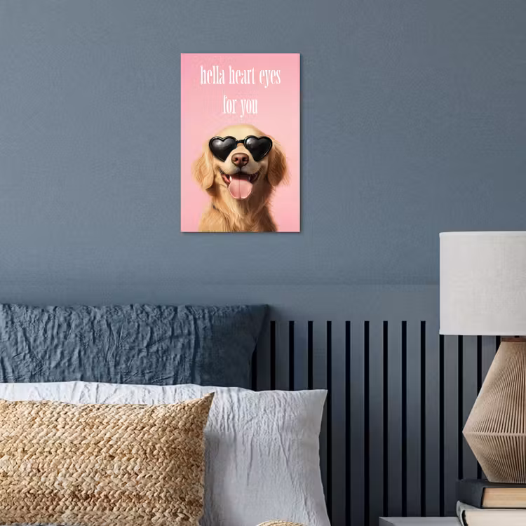Zonnebril - Hartjes - Hond - Valentijn poster papier klein -sfeer2