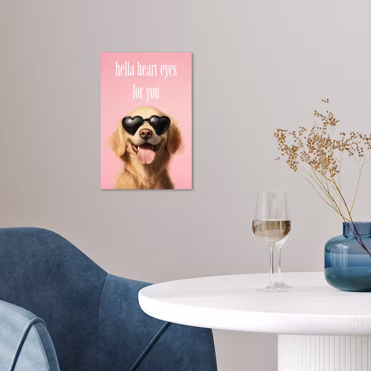 Zonnebril - Hartjes - Hond - Valentijn poster papier klein -sfeer3
