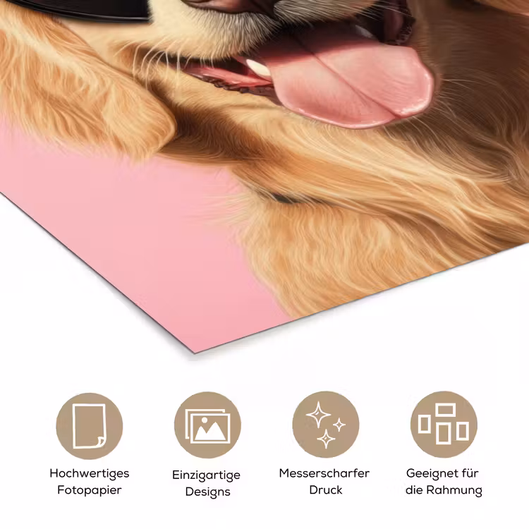 Zonnebril - Hartjes - Hond - Valentijn poster papier klein -tcloseup_DE