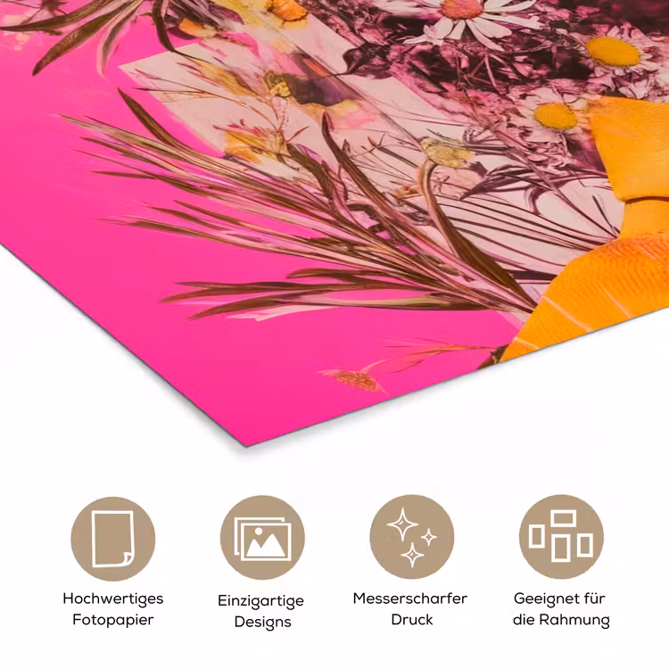 Zonnebril - Oranje - Vrouw - Planten poster papier klein -tcloseup_DE