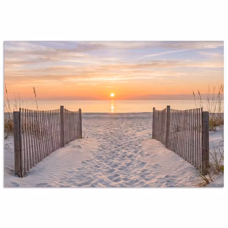 Zonsondergang - Strand - Zand poster papier klein -3d