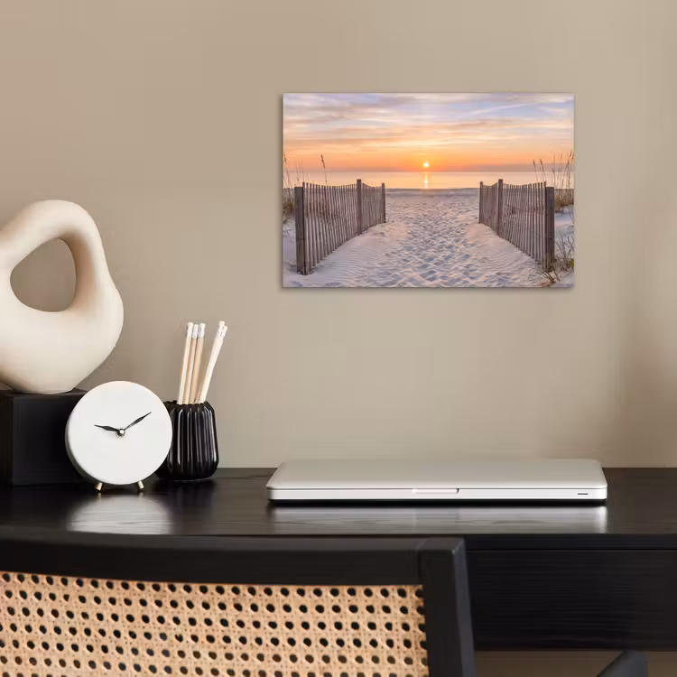 Zonsondergang - Strand - Zand poster papier klein -sfeer1