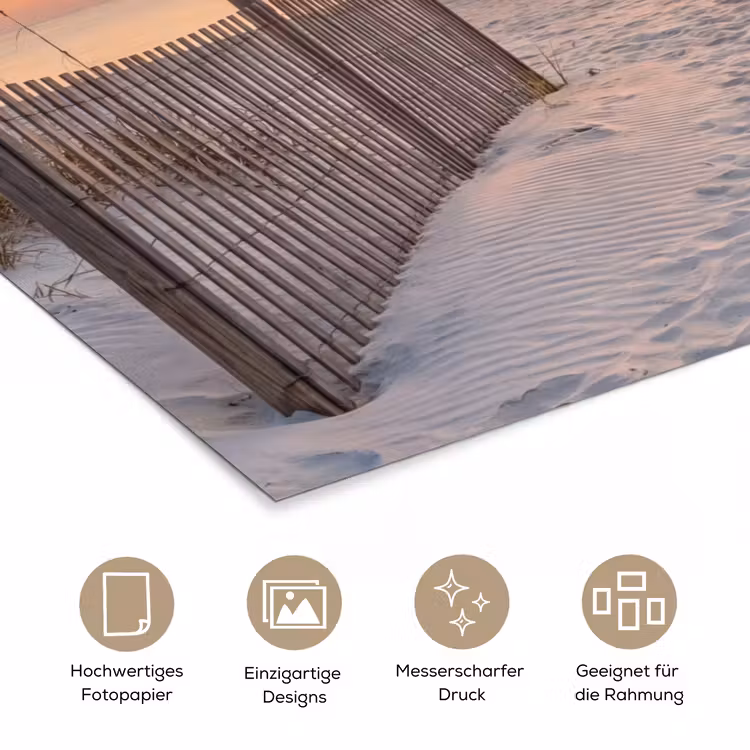 Zonsondergang - Strand - Zand poster papier klein -tcloseup_DE