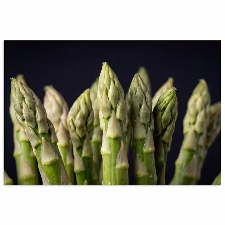 Asperges - Groen - Zwart poster papier klein -3d